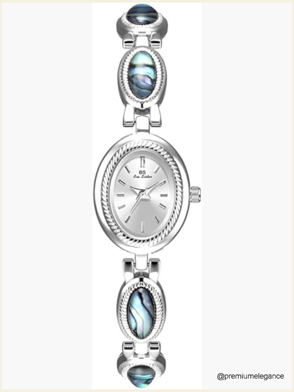 Vintage Oval Pearl Quartz Dress Watch - Elegant Bracelet Style